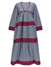 Flora Sardalos Striped Cotton Long Sleeve Maxi Dress In Blue
