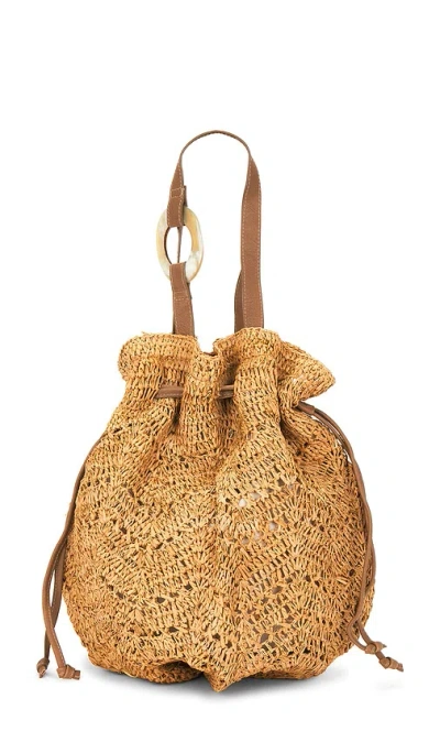 Florabella Antilles Crochet Raffia And Leather Tote Bag In Brown