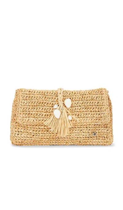Florabella Chastanet Crochet Raffia Clutch In Brown