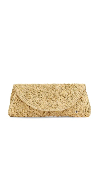 Florabella Rimini Clutch In Natural & Gold