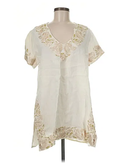 Pre-owned Florabella Short Sleeve Blouse In Ivory