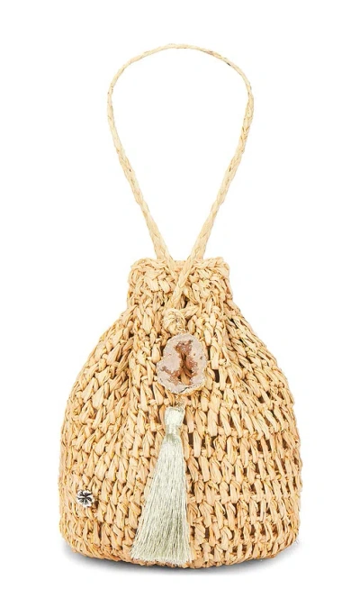 Florabella Stintino Hand Crochet Raffia Wristlet In Multi