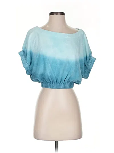 Pre-owned Florabella Tube Top Blue Strapless Neckline Tops