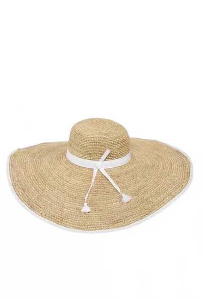 Florabella Women's Sonya Wide Hat In Natural/white In Multi