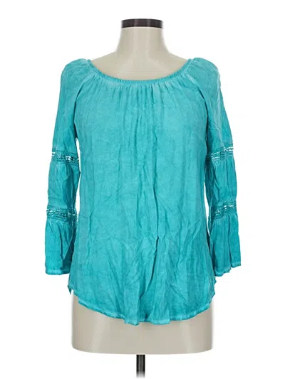 Pre-owned Floral & Ivy 3/4 Sleeve Blouse In Blue