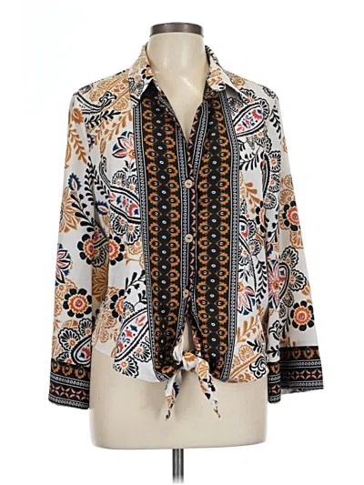 Pre-owned Floral & Ivy 3/4 Sleeve Blouse In White