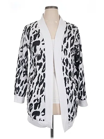 Pre-owned Floral Blooming Cardigan Sweater In White