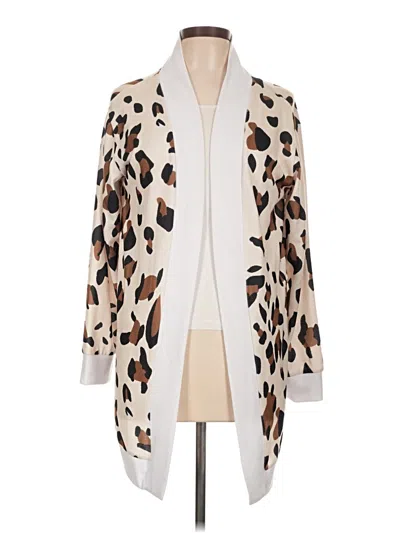 Pre-owned Floral Blooming Cardigan Sweater In White