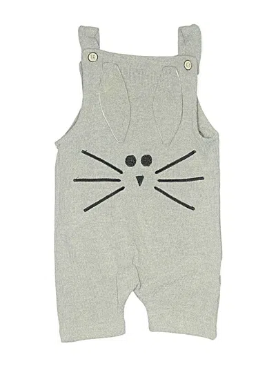 Pre-owned Floral Pig Kids' Short Sleeve Onesie In Gray