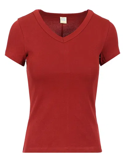 Flore Flore Basic T-shirt Tops Bordeaux