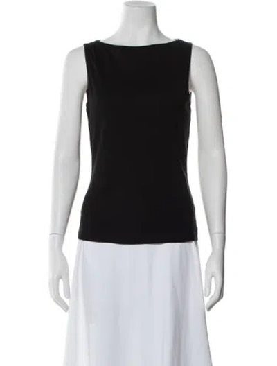 Pre-owned Flore Flore Bateau Neckline Sleeveless Top In Black