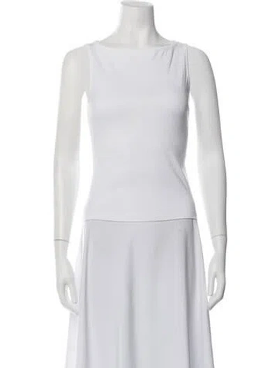 Pre-owned Flore Flore Bateau Neckline Sleeveless Top In Grey