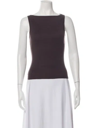 Pre-owned Flore Flore Bateau Neckline Sleeveless Top W/ Tags In Grey