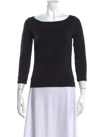 Pre-owned Flore Flore Bateau Neckline Three-quarter Sleeve Top In Neutrals