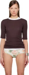 Flore Flore Brown Anna T-shirt In Burgundy