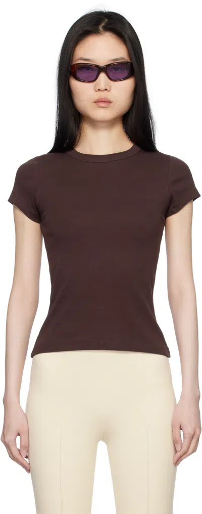 Flore Flore Brown Car Baby T-shirt In Choco Plum