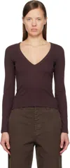 Flore Flore Brown Dewi Longsleeve T-shirt In Brown