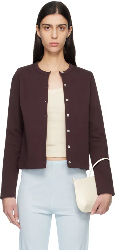 Flore Flore Brown Poppy Cardigan In Burgundy