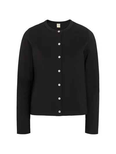 Flore Flore Button-up Jersey Cardigan In Black