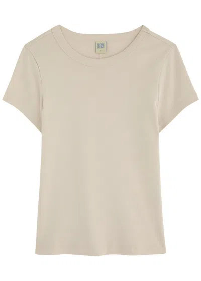 Flore Flore Car Baby Cotton T-shirt In Cream