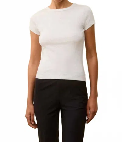 Flore Flore Car Baby Tee Ribbed Organic Cotton-jersey T-shirt In White