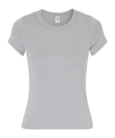 Flore Flore Car Baby Tee Ribbed Organic Cotton-jersey T-shirt In Gray