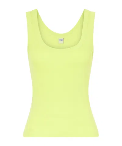Flore Flore Hillie Organic Cotton-jersey Tank Top In Yellow
