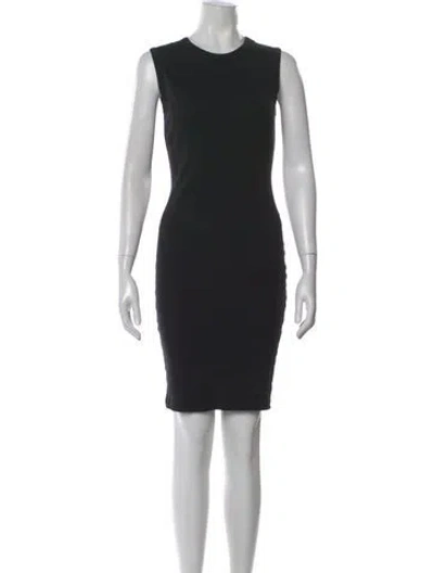 Pre-owned Flore Flore Crew Neck Knee-length Dress In Black