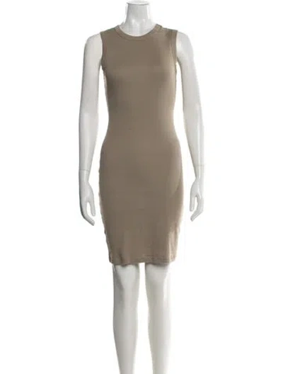 Pre-owned Flore Flore Crew Neck Knee-length Dress In Neutrals