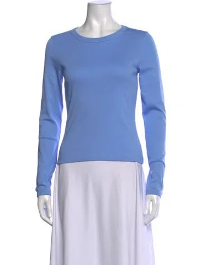 Pre-owned Flore Flore Crew Neck Long Sleeve Top In Blue