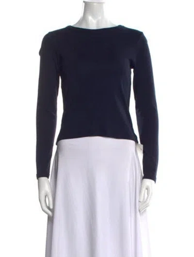 Pre-owned Flore Flore Crew Neck Long Sleeve Top In Blue