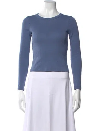 Pre-owned Flore Flore Crew Neck Long Sleeve Top In Blue