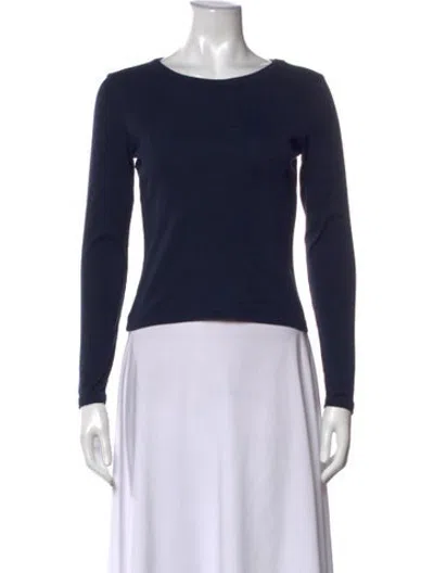 Pre-owned Flore Flore Crew Neck Long Sleeve Top In Blue