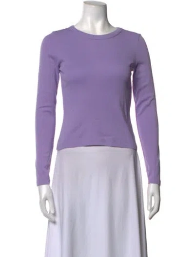 Pre-owned Flore Flore Crew Neck Long Sleeve Top In Purple