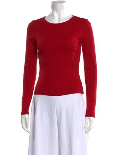 Pre-owned Flore Flore Crew Neck Long Sleeve Top In Red