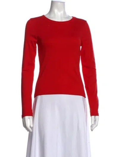 Pre-owned Flore Flore Crew Neck Long Sleeve Top In Red