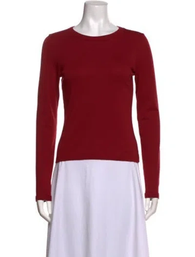 Pre-owned Flore Flore Crew Neck Long Sleeve Top In Red