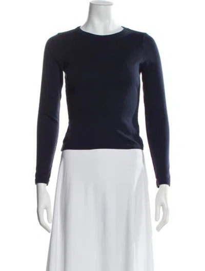 Pre-owned Flore Flore Crew Neck Long Sleeve T-shirt In Blue