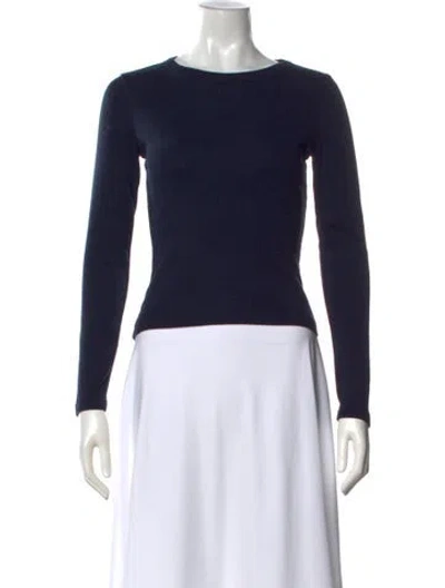 Pre-owned Flore Flore Crew Neck Long Sleeve T-shirt In Blue