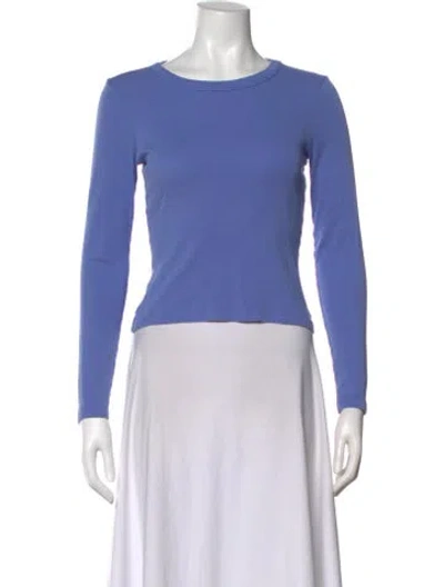 Pre-owned Flore Flore Crew Neck Long Sleeve T-shirt In Blue