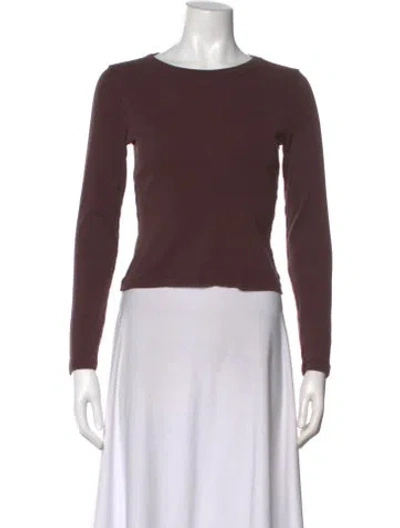 Pre-owned Flore Flore Crew Neck Long Sleeve T-shirt In Brown