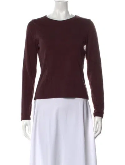 Pre-owned Flore Flore Crew Neck Long Sleeve T-shirt In Burgundy