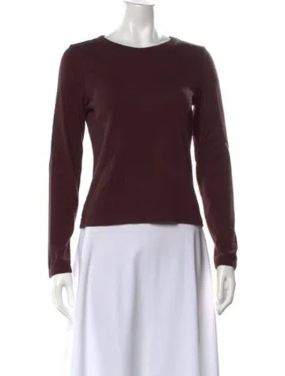 Pre-owned Flore Flore Crew Neck Long Sleeve T-shirt In Burgundy