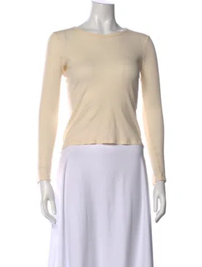Pre-owned Flore Flore Crew Neck Long Sleeve T-shirt In Neutral