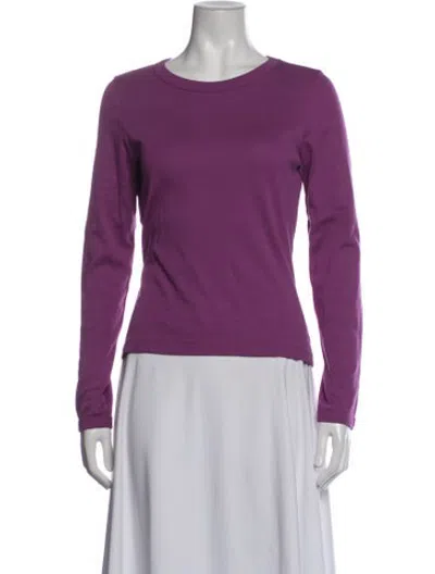 Pre-owned Flore Flore Crew Neck Long Sleeve T-shirt In Purple