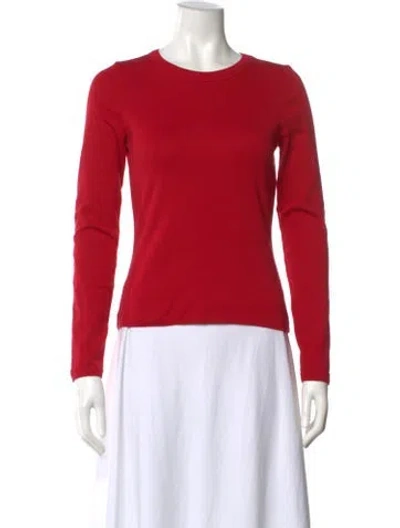 Pre-owned Flore Flore Crew Neck Long Sleeve T-shirt In Red