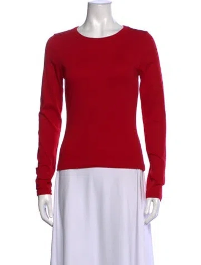 Pre-owned Flore Flore Crew Neck Long Sleeve T-shirt In Red