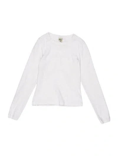 Pre-owned Flore Flore Crew Neck Long Sleeve T-shirt In White