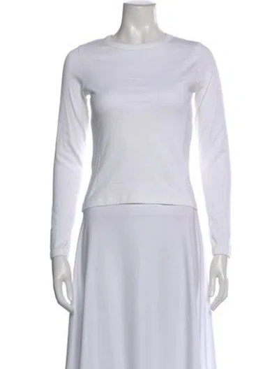 Pre-owned Flore Flore Crew Neck Long Sleeve T-shirt In White