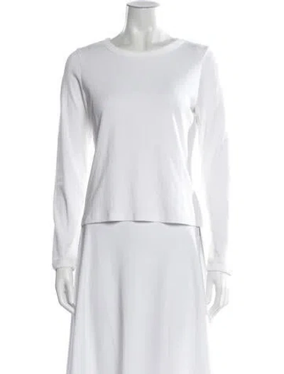 Pre-owned Flore Flore Crew Neck Long Sleeve T-shirt In White